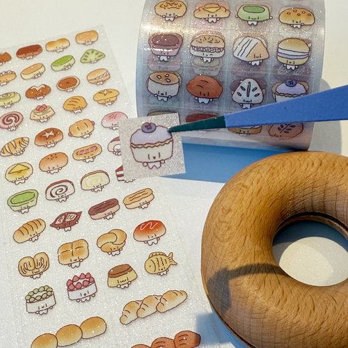 potato bb原创 小面包贴纸卷 百搭拼贴手帐素材 可爱贴纸