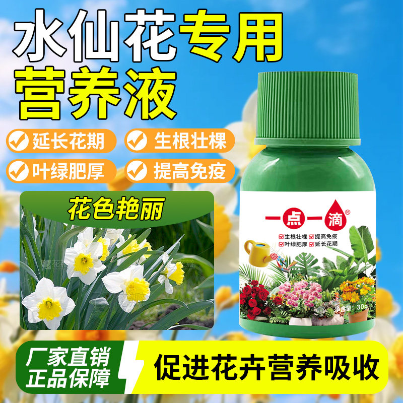 水仙花适用营养液家用通用治黄叶促开花室内绿植花卉盆栽专用肥料
