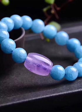 转运珠单圈手串天然海蓝宝