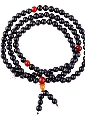 天然黑玛瑙佛珠手链