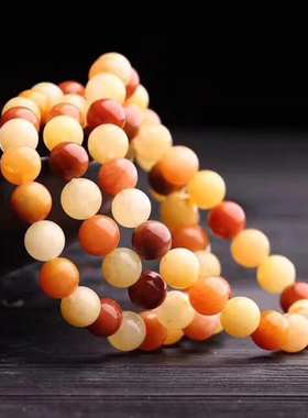 天然手串多层饰品老黄玉