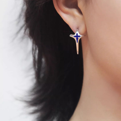 元术乐之ysoo925银简约星星耳钉