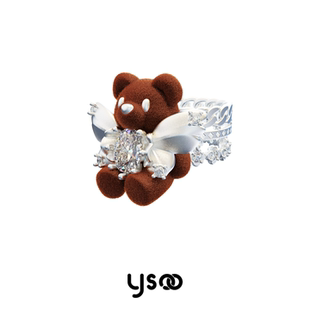 天选闺蜜礼物/小熊纯银s925戒指可爱少女感个性生日礼物送姐妹