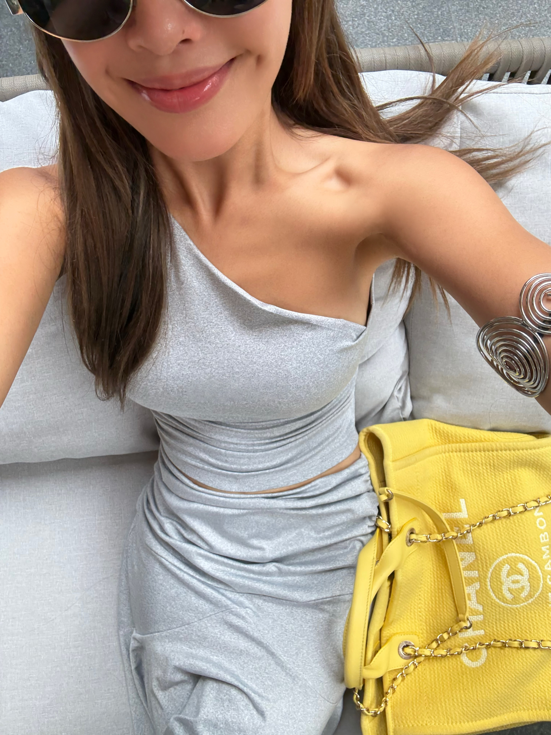 OHOCEAN 性感歇肩褶皱半身裙套装