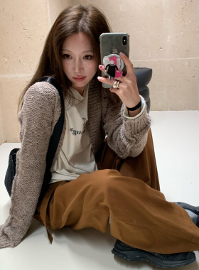 Avocadong 两色针织开衫毛衣外套女士2025年新款秋季显瘦长袖上衣