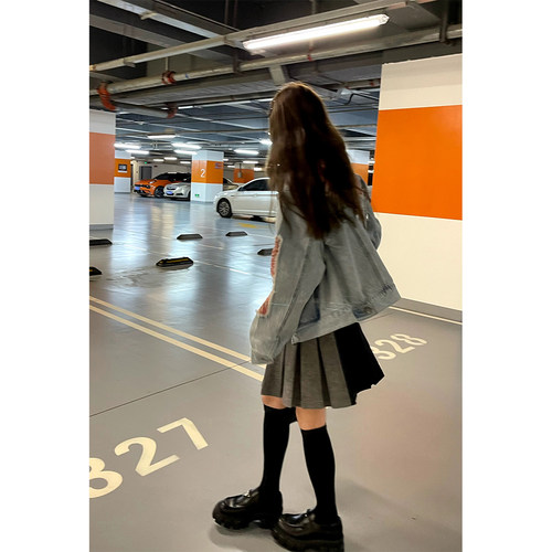 通勤常规款棉拼接花呢外套