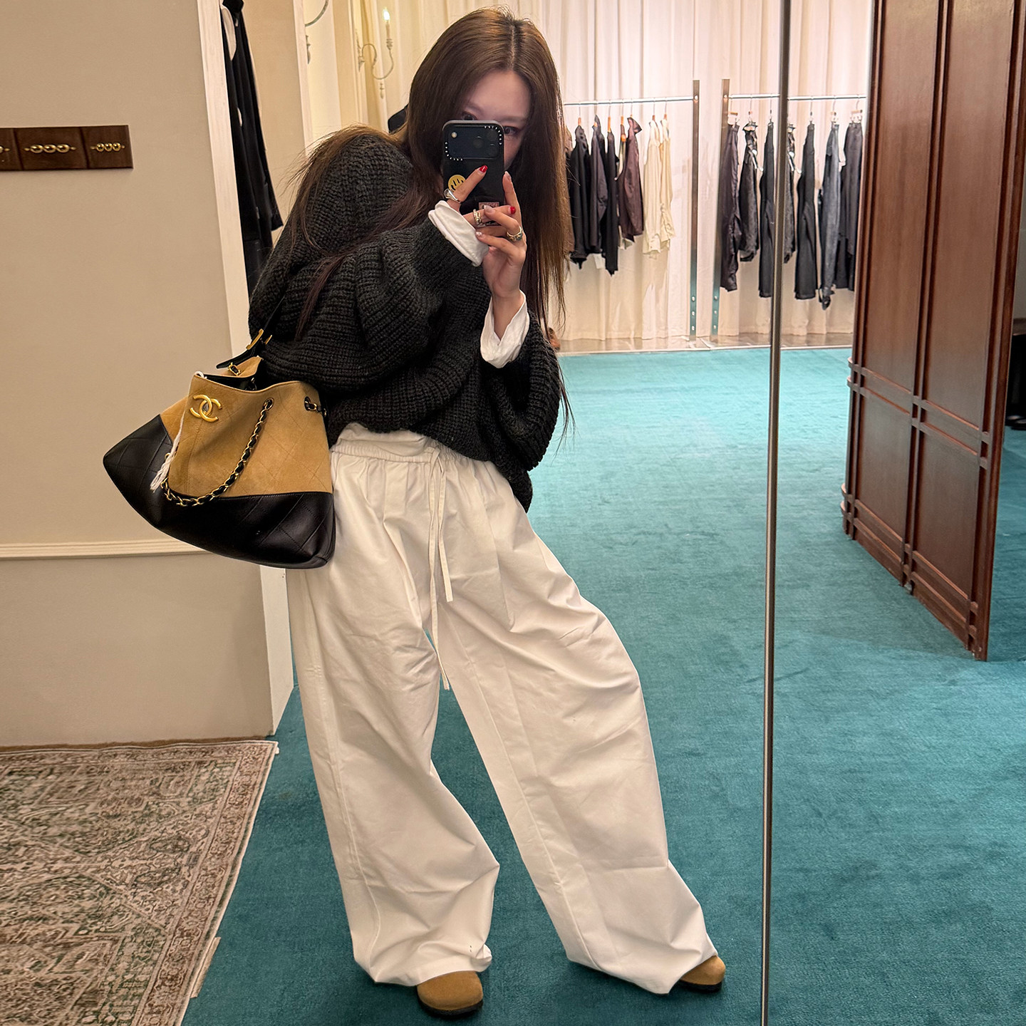 Avocadong 白色系带休闲裤女2025年秋冬新款直筒宽松阔腿长裤子,女装/女士精品,休闲裤,淘宝优惠券,粉丝福利购,淘宝优惠卷