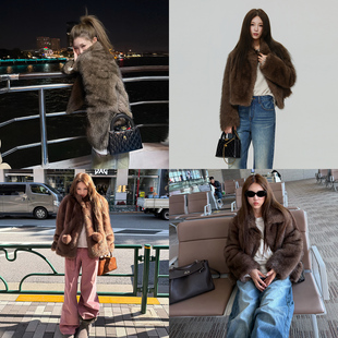 皮草外套女冬季 仿狐狸毛宽松中长款 保暖上衣 chao嗲 Avocadong