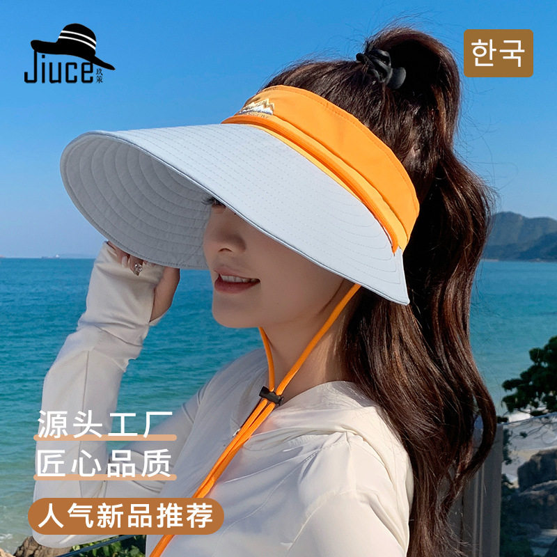 夏季出游防晒空顶帽户外运动大檐帽子