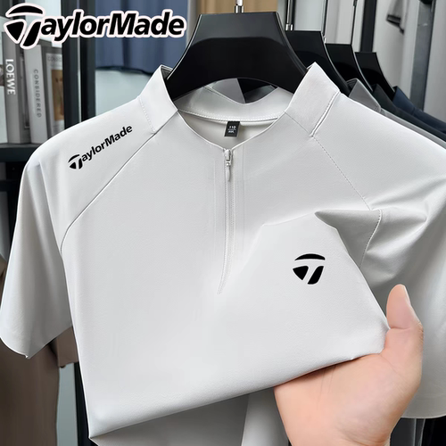 Taylormade泰勒梅高尔夫运动短袖T恤男士夏季速干立领上衣polo衫
