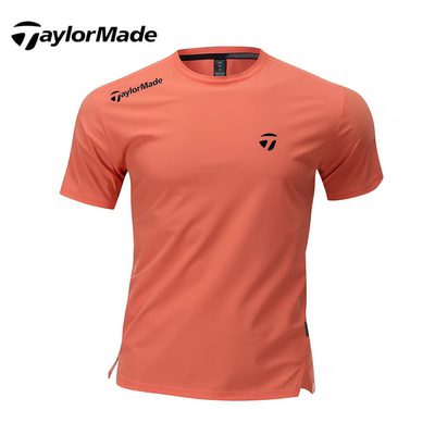 Taylormade泰勒梅高尔夫夏季冰丝圆领户外运动速干短袖上衣T恤男