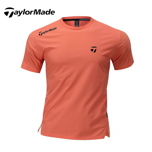 Taylormade泰勒梅高尔夫夏季冰丝圆领户外运动速干短袖上衣T恤男