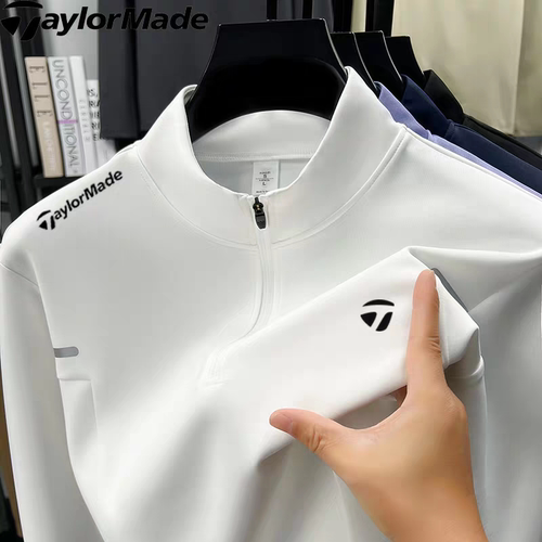 Taylormade泰勒梅高尔夫秋冬户外运动休闲半拉链T恤上衣男骑行服