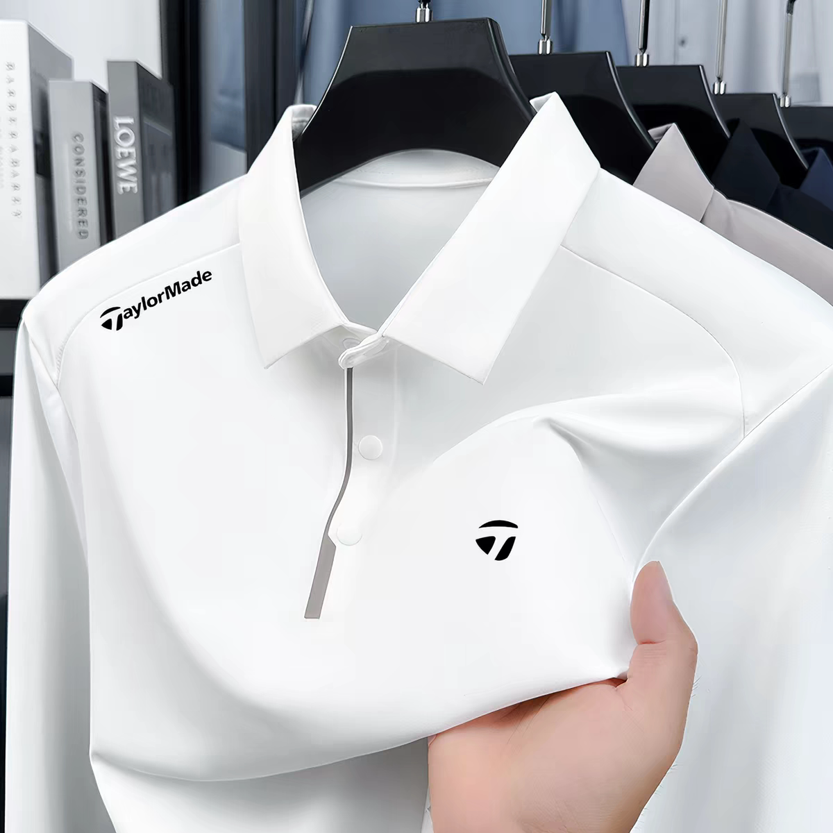 Taylormade泰勒梅高尔夫男装秋冬长袖T恤polo衫户外运动透气上衣图片