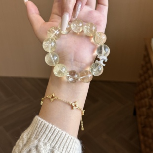 16.5mm柠檬晶原创设计感天然水晶手串女高级感Y321 柠檬汽水