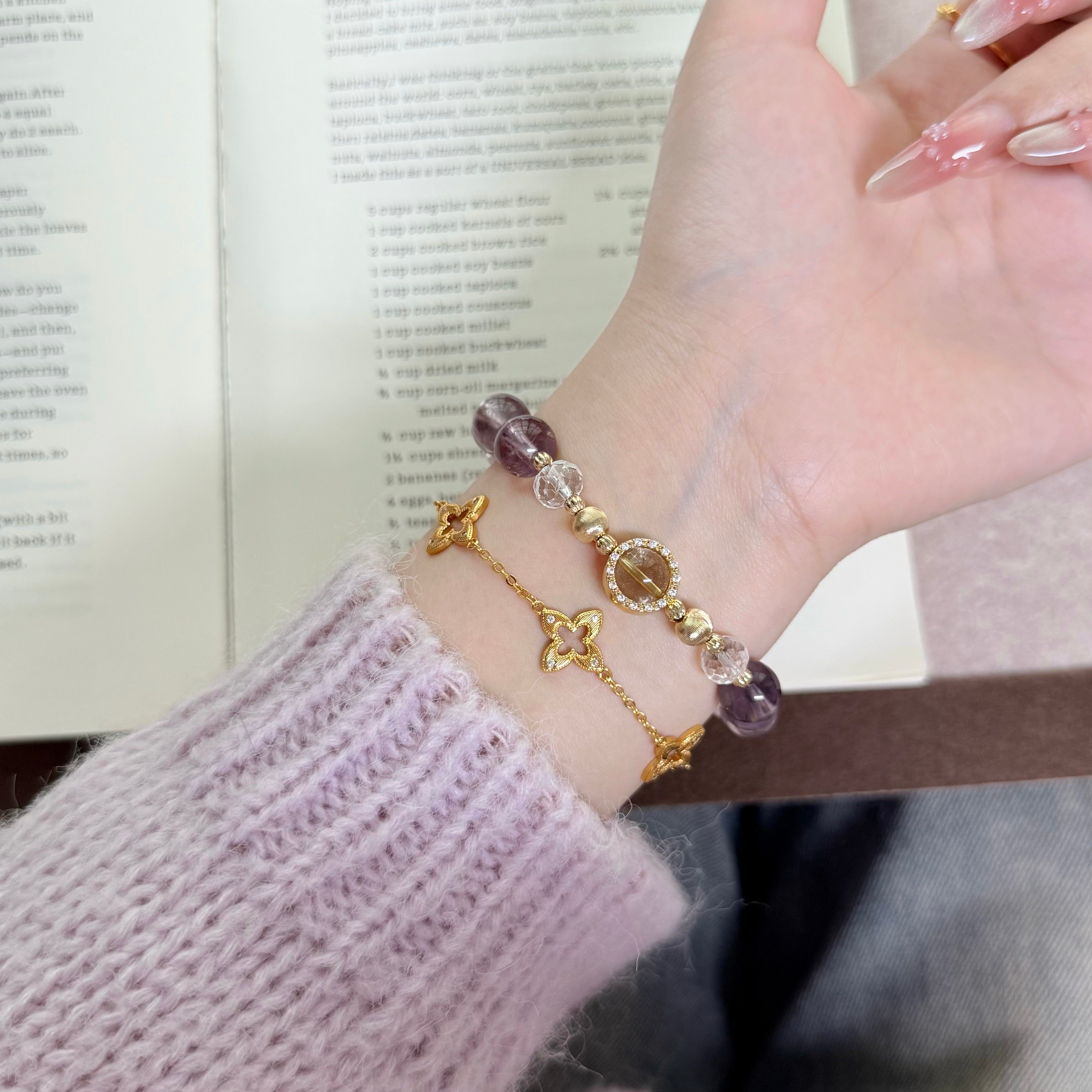 【宿命之眼】9.5mm紫塔晶手串女设计感高级感天然水晶手链Y275