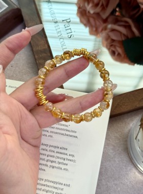 【小富婆】8m黄塔晶盘缠手串多样性原创设计感天然水晶手链Y226