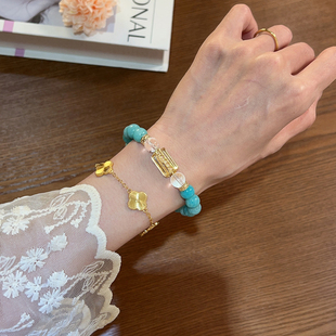 8mm白水晶手串原创设计天然水晶手链Y222 8mm天河石 夏日清凉