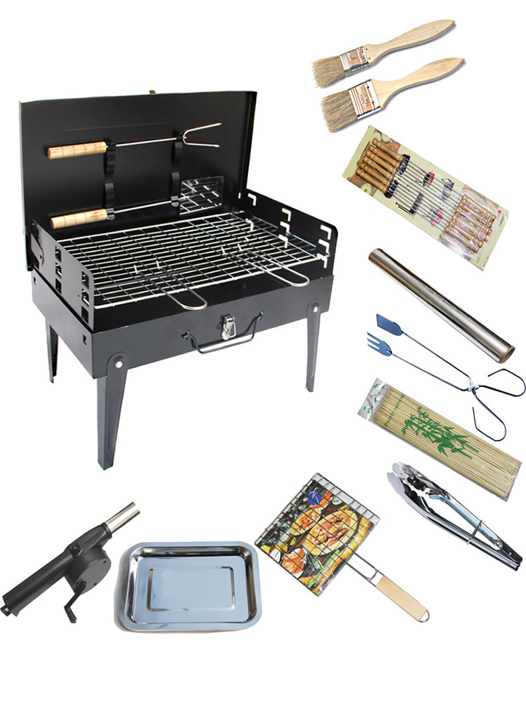 Portable Self-Service Home Outdoor Barbecue Grill Charcoal 3-5 Person Small Oven Barbecue Rack Foldable Bbq
