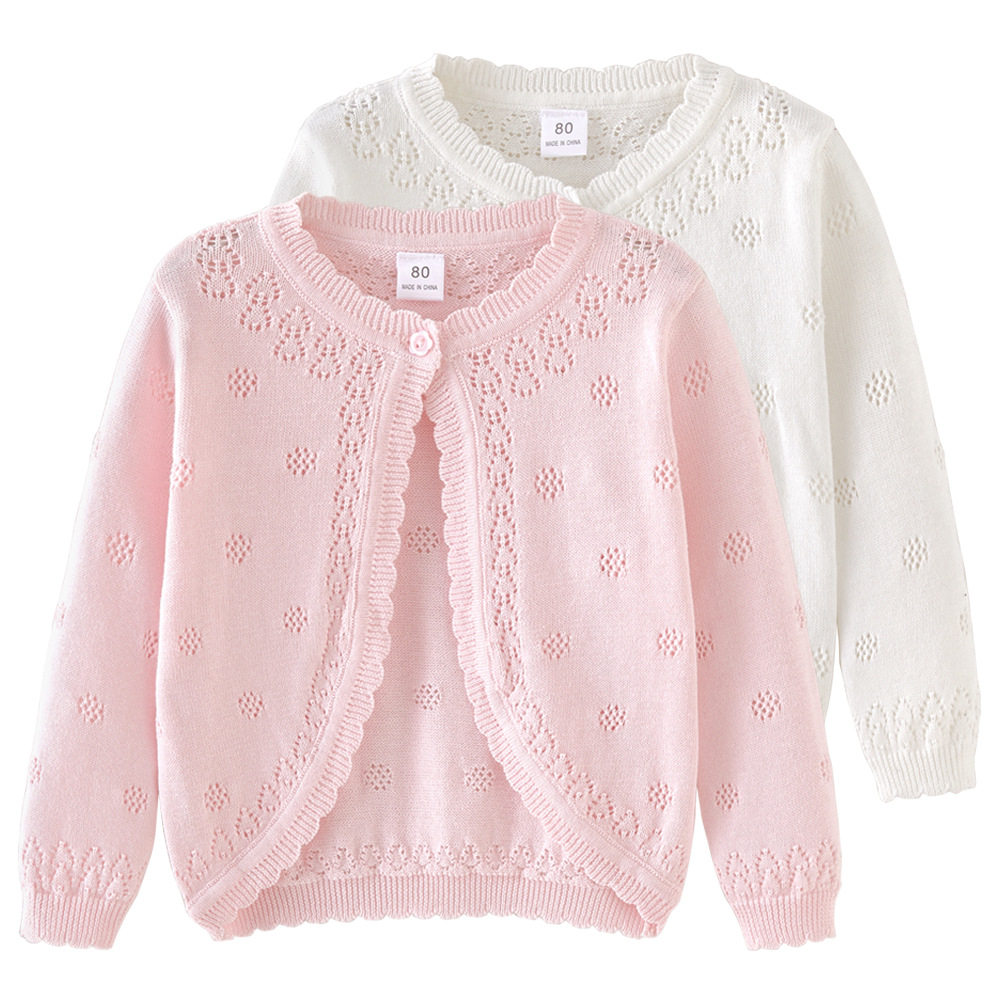 女童针织开衫婴幼儿宝宝小披肩儿童毛衣外套空调衫薄款