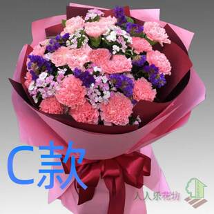 生日康乃馨内蒙古巴彦淖尔花店送花乌拉特临河市杭锦后旗鲜花速递