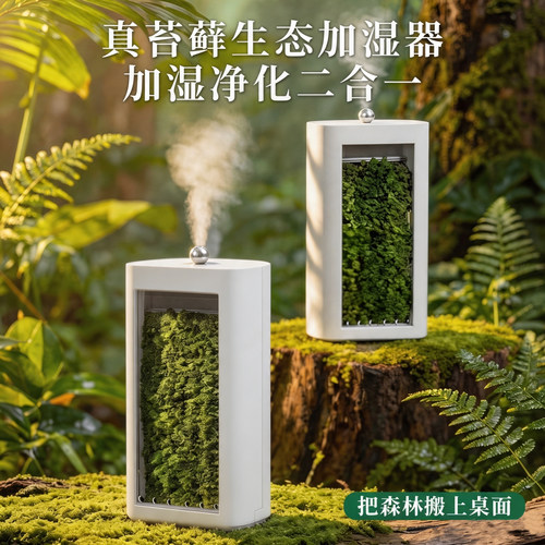 野想/YeSight苔藓生态加湿器景观室内小型卧室桌面迷你造雾器植物