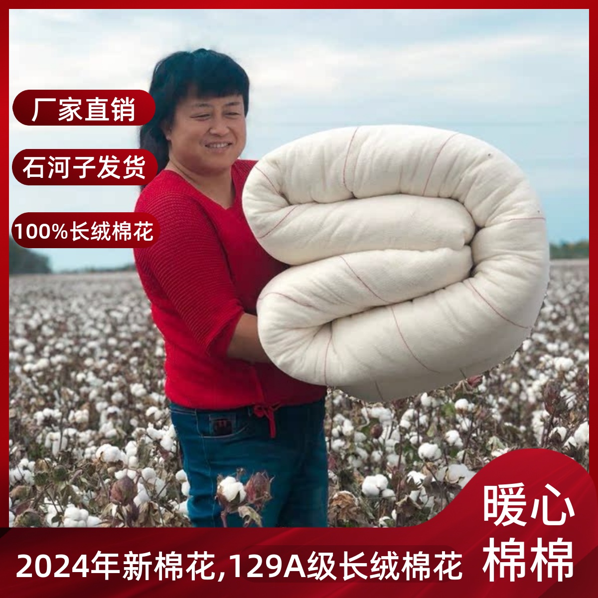 新疆手工纯棉花棉被全棉加厚冬被棉胎长绒棉花被芯学生被双人盖被