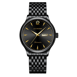 商务男精钢防水腕表表盘全自动机械时尚 手表日历钢带夜光国产腕表