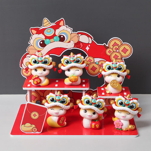国潮马到成功可爱马年吉祥物盲盒公仔摆件生肖马年桌面装饰礼品