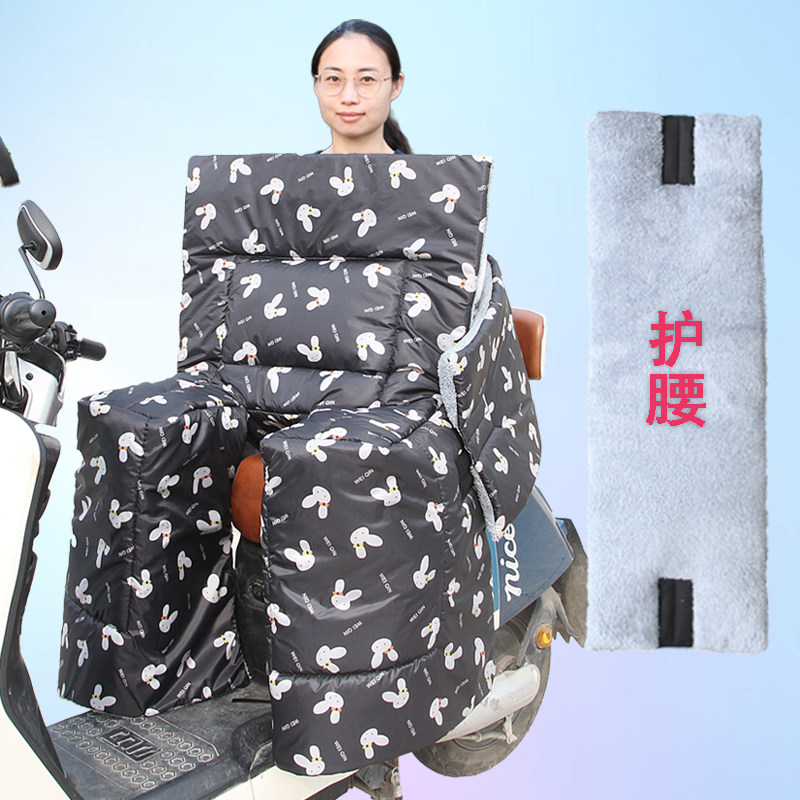 冬季电动车后座挡风被加厚保暖电瓶车儿童款加绒护腿冬天防风防水