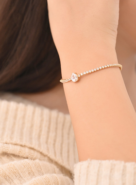 满钻水滴手链女轻奢小众