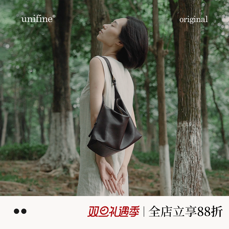 简行hobo包头层真皮单肩斜挎包