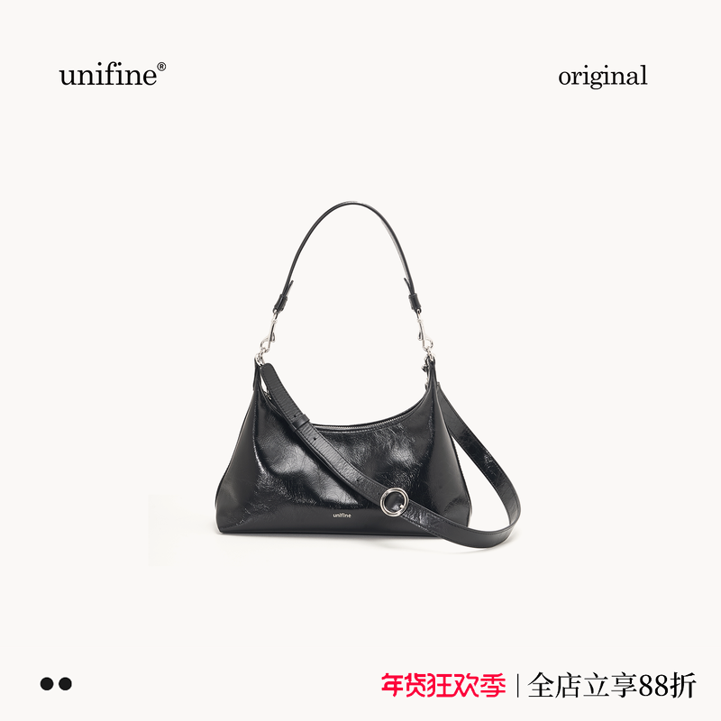 unifine新款油蜡牛皮斜挎包黑色手提单肩腋下包真皮女包送人礼物,箱包皮具/热销女包/男包,腋下包,淘宝优惠券,粉丝福利购,淘宝优惠卷