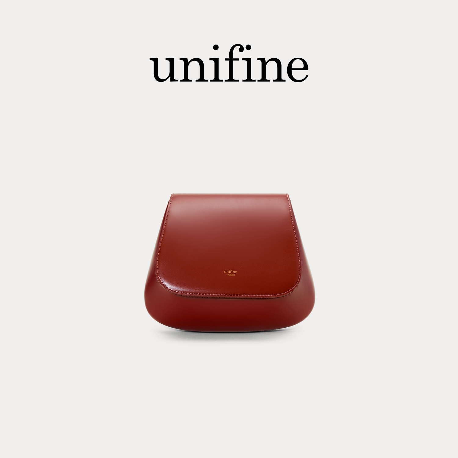 unifine新款板栗马鞍包小众红色轻奢斜挎单肩小众设计款高级感图片
