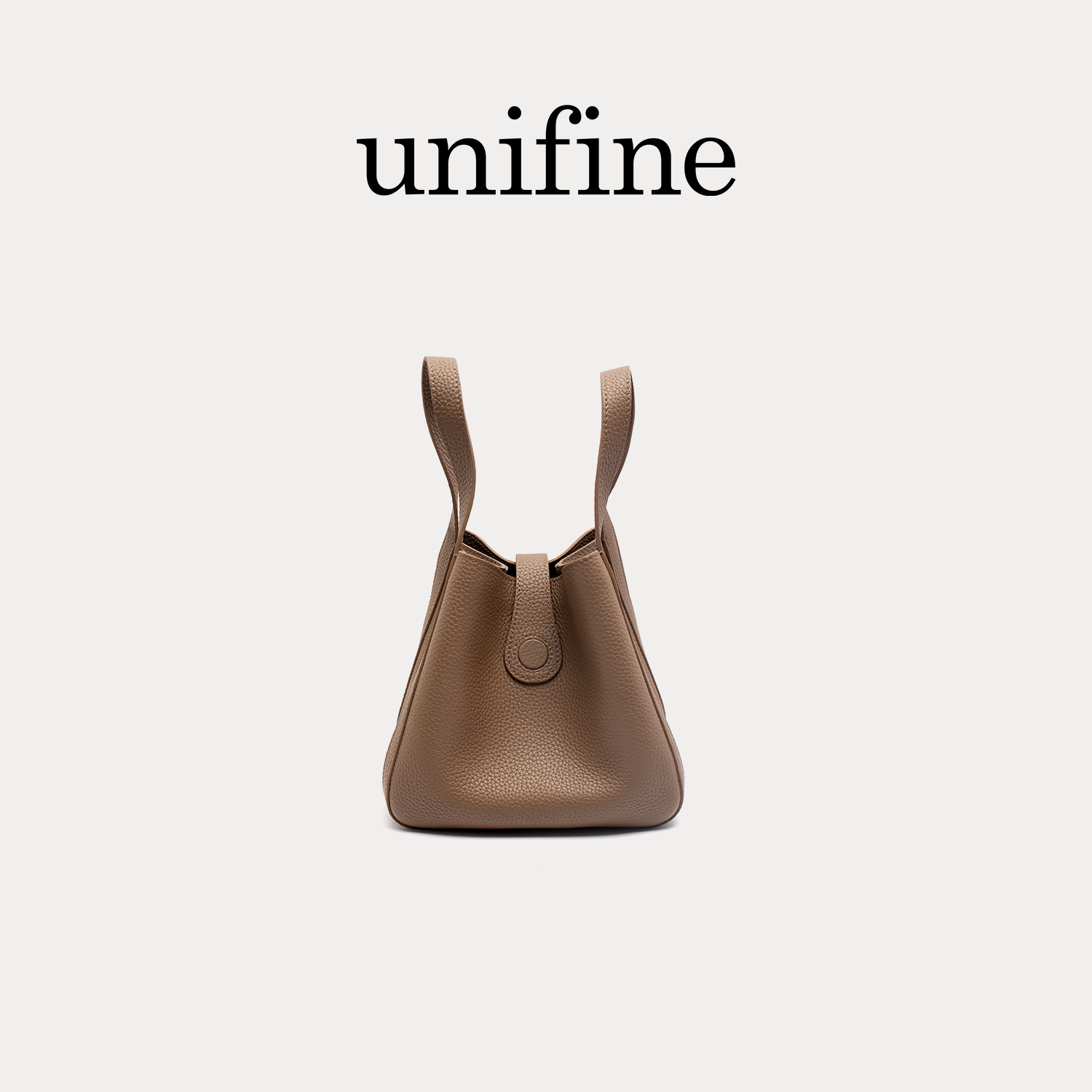 unifine菜篮子头层牛皮水桶包图片