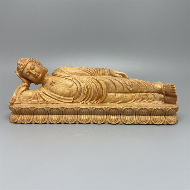 睡佛禅意风实木摆件崖柏木工艺品