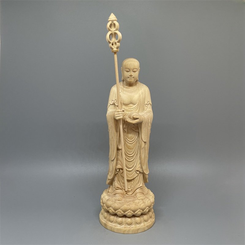 《正宗小叶黄杨木》地藏王佛像