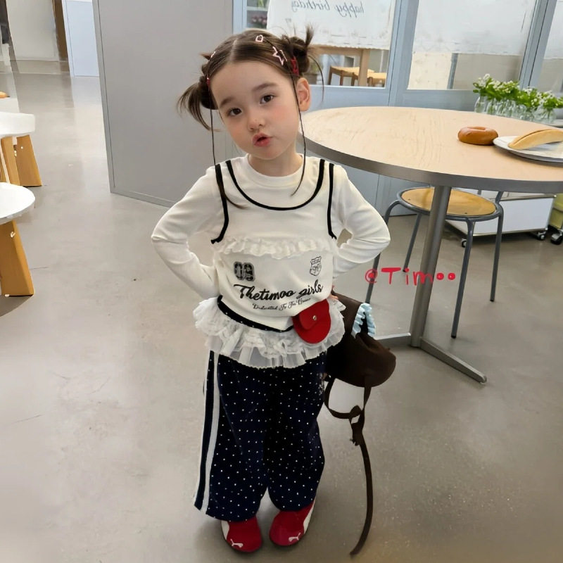 女童Tt恤秋装新款儿童长袖棉上衣服宝宝洋气打底衫韩版潮童装
