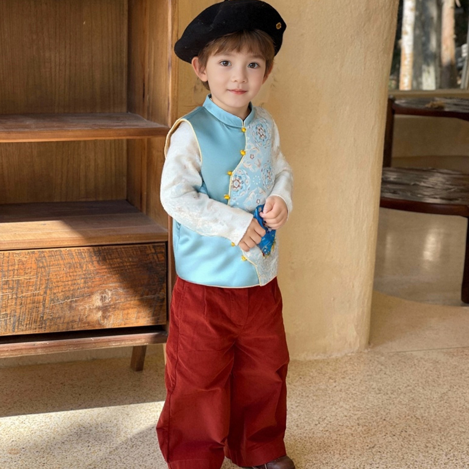 男女童唐装马甲背心上衣中式国风