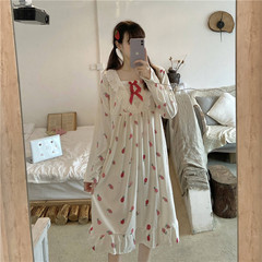 Real price new Korean version lovely mid long home clothes nightdress girl