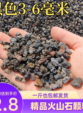 黑色火山石颗粒3-6毫米鱼缸过滤铺底培菌净化水质火山岩粉尘超少