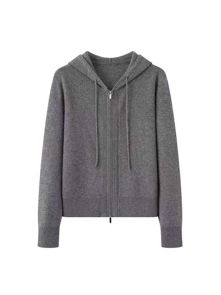 C533秋冬新款休闲极简风连帽拉链针织开衫女5GA234191,女装/女士精品,毛针织衫,淘宝优惠券,粉丝福利购,淘宝优惠卷