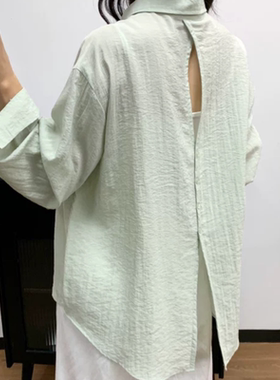 B612原单薄款防晒宽松衬衫女初秋新款百搭舒适上衣903
