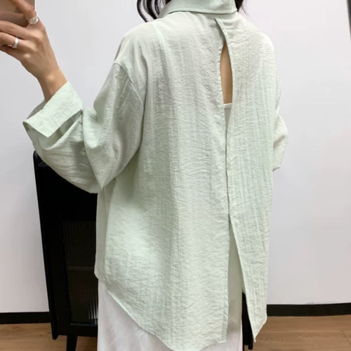 B612原单薄款防晒宽松衬衫女初秋新款百搭舒适上衣903