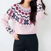 A923针织衫 费尔岛提花气质休闲套头上衣0.42