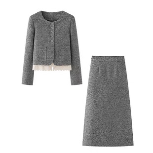 淑女气质轻奢高级感小香风外套半身裙两件套 秋季 A654 套装