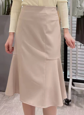 B712 麦鱼尾裙时尚休闲设计感中长裙子 半身裙 2140541