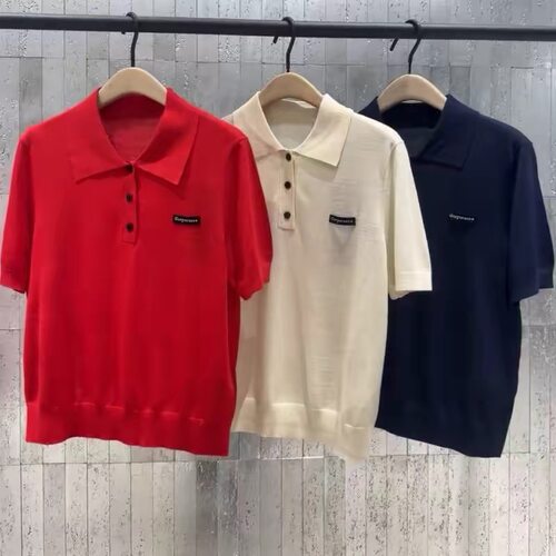 春夏季新品女装短款polo领轻薄短袖针织衫短袖B312