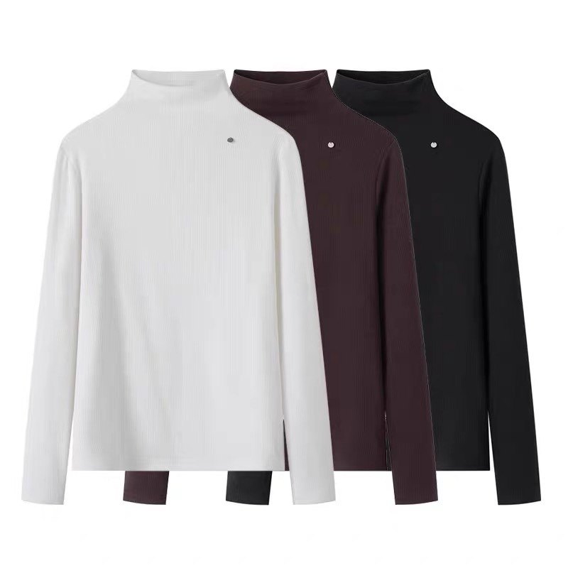 纯色小立领打底衫休闲