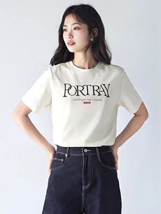 B702夏季女装淑女简约气质设计感字母印花短袖上衣